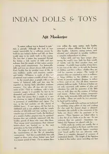Mookerjee, Ajit (Essayist). Indian Dolls & Toys. In <i>Marg.</i> 4(4), pp. 30-32. Bombay: Modern Artists and Architects Research Group, April 1951 | Essay | FineArts | 00668792