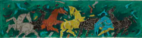 Husain, M.F. (Artist). Untitled (Seven Horses), n.d. | Painting