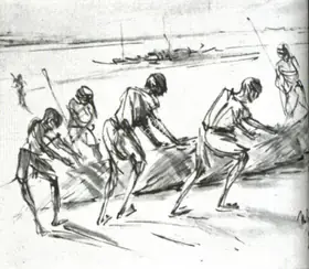 Misra, Hemanta (Artist). Fishermen, n.d. | Drawing