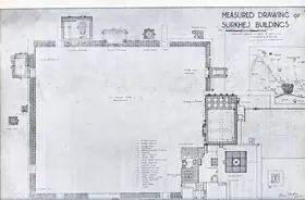 Unknown (Cartographer). Measured Drawing of Surkhej Buildings, n.d. | Map