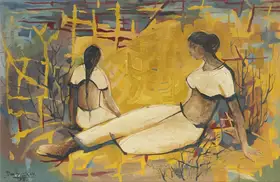 Sharma, O.P. (Artist). Untitled (Two Women), 1958 | Painting