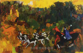 Raza, S.H. (Artist). Sports, 1956 | Painting