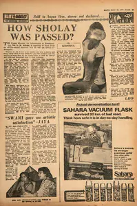 Krishna (Reviewer). How Sholay was Passed?. In <i>Blitz.</i> 30 July 1977 | Film Review | 00145148