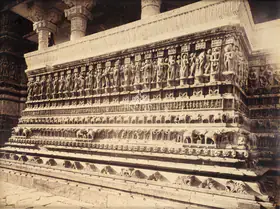 Dayal, Lala Deen (Photographer), Sculptures on lower part of the Jagdish Temple, Udaipur, Rajasthan, n.d. | Antiquarian Photograph
