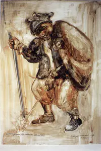 Malani, Nalini (Artist). Watering Man, 1991-1992 | Painting