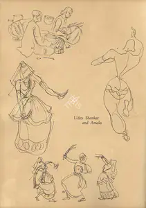 Chavda, Shiavax (Artist). Uday Shankar and Amala, n.d. | Drawing
