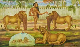 Gopikrishna (Artist). Lion Harvesting, 2006 | Painting