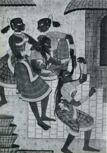 Pai, Laxman (Artist). Cunbi Women's Leisure Hour, 1949 | Painting