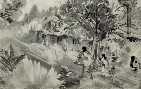Bose, Nandalal (Artist). Way to Bolpur, 11 February 1934 | Painting