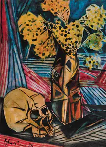 Bhaskaran, R.B. (Artist). Untitled (Still-Life with Skull), 1975 | Painting