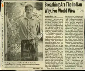 Pant, Archana Khare (Reporter). Breathing Art the Indian Way, for World View, 10 July 2003 | Newspaper Clipping | 00854175