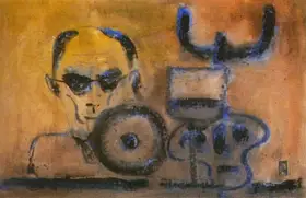 Mukherjee, Biswanath (Artist). Self Portrait, 1976 | Painting