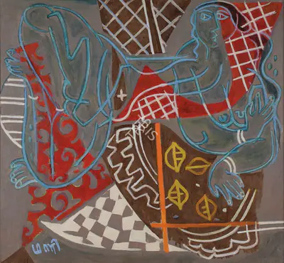 Subramanyan, K.G. (Artist). Untitled (Reclining Woman), 1980 | Painting