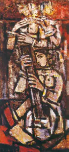 Husain, M.F. (Artist). The Sitar Player, 1964 | Painting