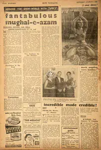 Fantabulous Mughal-e-Azam. In <i>Blitz.</i> 06 August 1960 | Film Review | 00142634