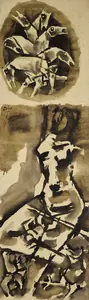 Husain, M.F. (Artist). Untitled (Surya), c.1960s-1970s | Painting