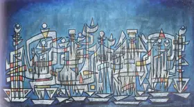 Sadequain (Artist). Calligraphic Symbols, 1982 | Painting