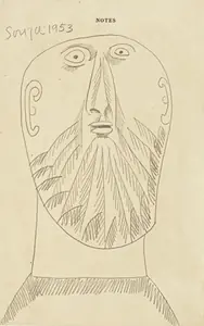 Souza, F.N. (Artist). Untitled (Head), 1953 | Drawing