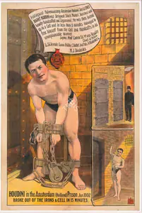 Houdini, Harry (Magician). Houdini in Amsterdam (Holland) Prison Jan. 1902 | Magic Publicity Art & Memorabilia