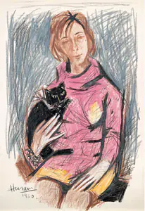 Husain, M.F. (Artist). Untitled (Daughter of the Consul in Bombay), 1960 | Drawing