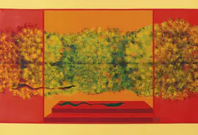 Swaminathan, J. (Artist). Untitled (Bird, Tree, Mountain series), n.d. | Painting