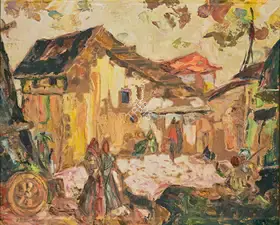 Almelkar, A.A. (Artist). Untitled (Village Scene), n.d. | Painting