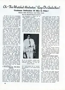 Oh "This Wretched Hindustan" says Dr. Ambedkar!. In <i>Filmindia.</i> 8(6). June 1942 | Conversation | 00858715
