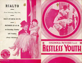 Cabanne, Christy (Director), Restless Youth, 1928 | Handbill
