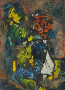 Husain, M.F. (Artist). Petals, 1959 | Painting