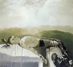 Bhattacharjee, Bikash (Artist). Death Of A King, 1993 | Painting