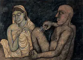 Chowdhury, Jogen (Artist). Man And Woman, 1992 | Drawing
