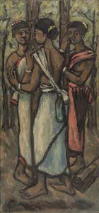 Ara, K.H. (Artist). Untitled (Tribal Women), early 1950s | Painting