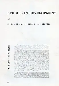 Leyden, R. Von (Essayist). Studies in Development of K. H. Ara. In <i>Marg.</i> 6(2), pp. 52-55. Bombay: Modern Artists and Architects Research Group, April 1953 | Essay | FineArts | 00668811