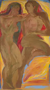 Das, Jatin (Artist). Tenderly Together, 1991 | Painting