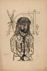 Souza, F.N. (Artist). Christ, 1963 | Graphic Art