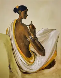 Prabha, B. (Artist). Seated Woman, n.d. | Painting