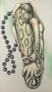 Dodiya, Anju (Artist). Pearl Diver's Embrace, n.d. | Painting