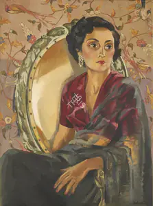Sabavala, Jehangir (Artist). Portrait of Meher (The Grey Sari), 1951 | Painting