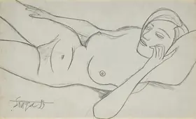 Souza, F.N. (Artist). Untitled (Nude), 1959 | Drawing & Sketch