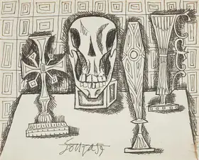 Souza, F.N. (Artist). Still Life with The Eucharist, 1959 | Drawing