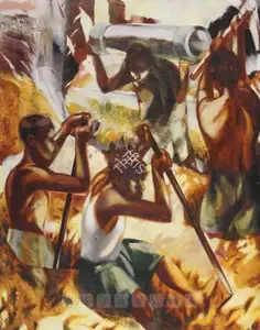 Sharma, Nataraj (Artist). Pipe Layers, 1991 | Painting