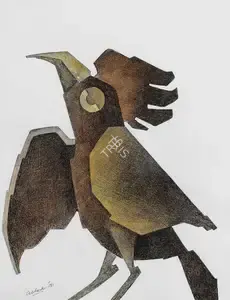 Bhowmick, Ashok (Artist). Untitled (Bird), 2004 | Painting