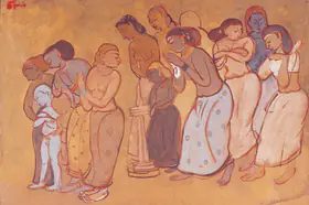 Dhanapal, S. (Artist). Worship, 1956 | Painting