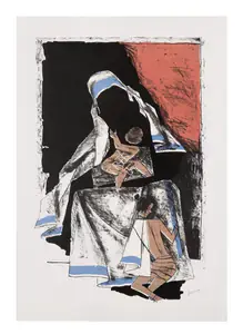 Husain, M.F. (Artist). Untitled (Mother Teresa with children), n.d. | Painting