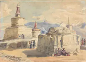 Krishna, Kanwal (Artist). Gyantse, Tibet, 1938 | Painting