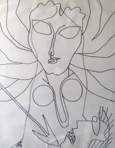 Karmakar, Prokash (Artist). Durga, 1997 | Drawing