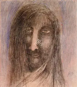 Tagore, Rabindranath (Artist). Head, n.d. | Drawing