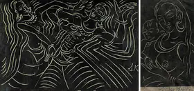 Khastgir, Sudhir (Artist). Thinking Man, 1944 | Graphic Art