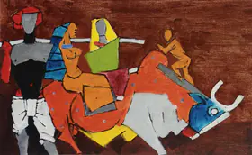 Husain, M.F. (Artist). Farmer, n.d. | Painting