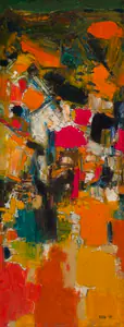 Raza, S.H. (Artist). Untitled (Mountain Village), 1959 | Painting